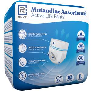 1 Conf. da 10 pz L Mutandine Assorbenti ActiveLife Adulto RMOVE
