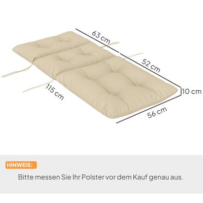 Outsunny Sitzkissen, Dickes Polsterkissen für Sitzmöbel, mit Rückenlehne, Schaukelstuhlkissen, für drinnen und draußen, Beige