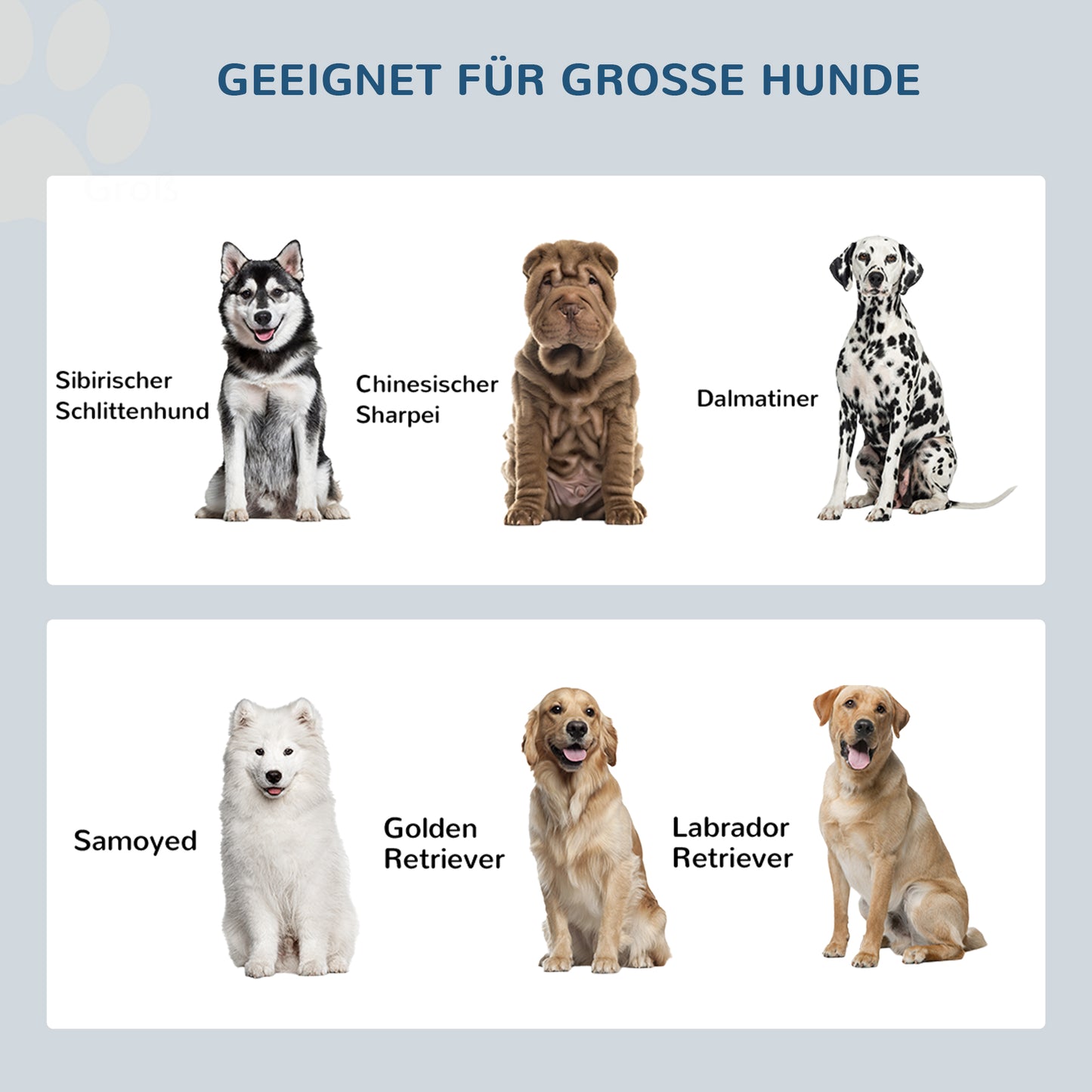PawHut Erhöhte Futterstation mit 2 Edelstahlschüsseln und 44 L Stauraum, Magnettüren, für große Hunde, Grau