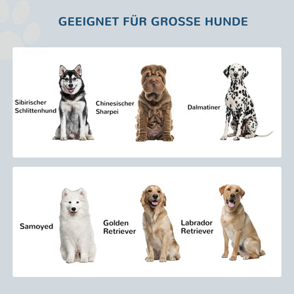 PawHut Erhöhte Futterstation mit 2 Edelstahlschüsseln und 44 L Stauraum, Magnettüren, für große Hunde, Grau