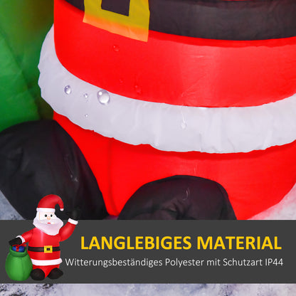 HOMCOM Weihnachtsdeko Aufblasbarer Weihnachtsmann Outdoor-Weihnachtsdekoration, inkl. Gebläse, 1,2 m, Rot + Weiß