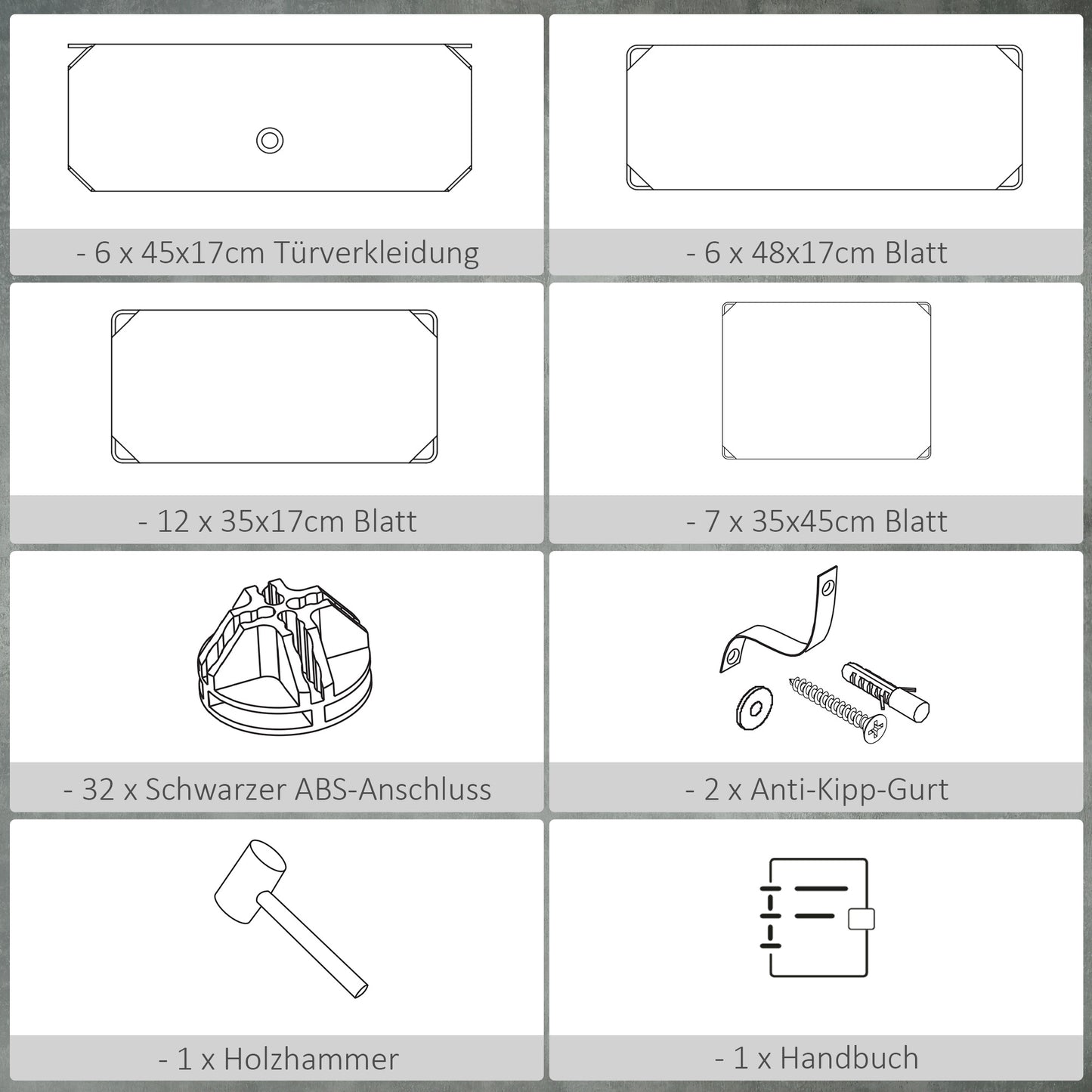 HOMCOM Modulares Regalsystem für 12 Paar Schuhe, 49 cm x 36,5 cm x 108 cm, Weiß