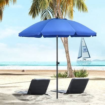 Outsunny Strandschirm، Sonnenschirm، mit Belüftungsöffnungen، verstellbare Neigung، UV50+ Ø1,80، Blau