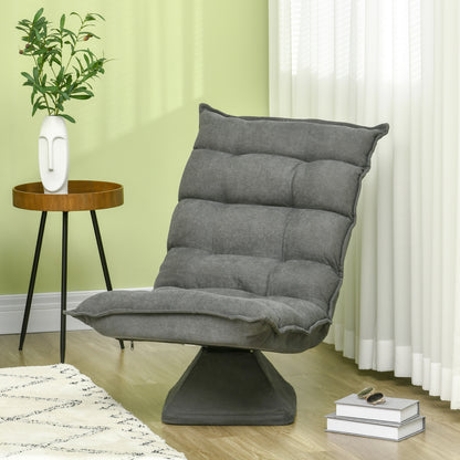 HOMCOM Relaxsessel Lesesessel, drehbar, Leinenoptik, 62 cm x 70 cm x 95 cm, Grau