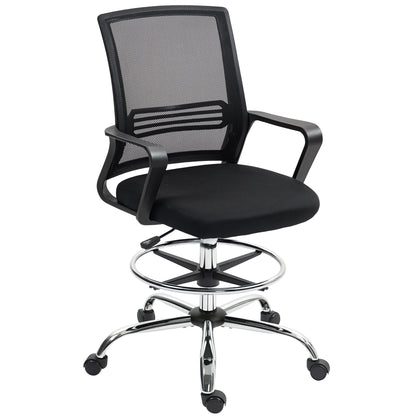 HOMCOM Bürostuhl, Drehstuhl, drehbarer Schreibtischstuhl, verstellbar, rollbar, Schwarz