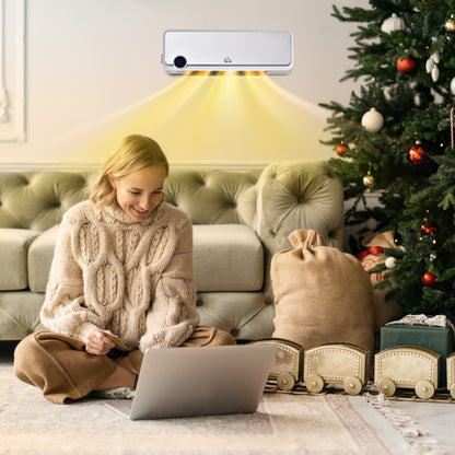 HOMCOM Heizlüfter zur Wandmontage 2000W mit Fernbedienung, 3 Betriebsmodi, LED-Display 12h Timer