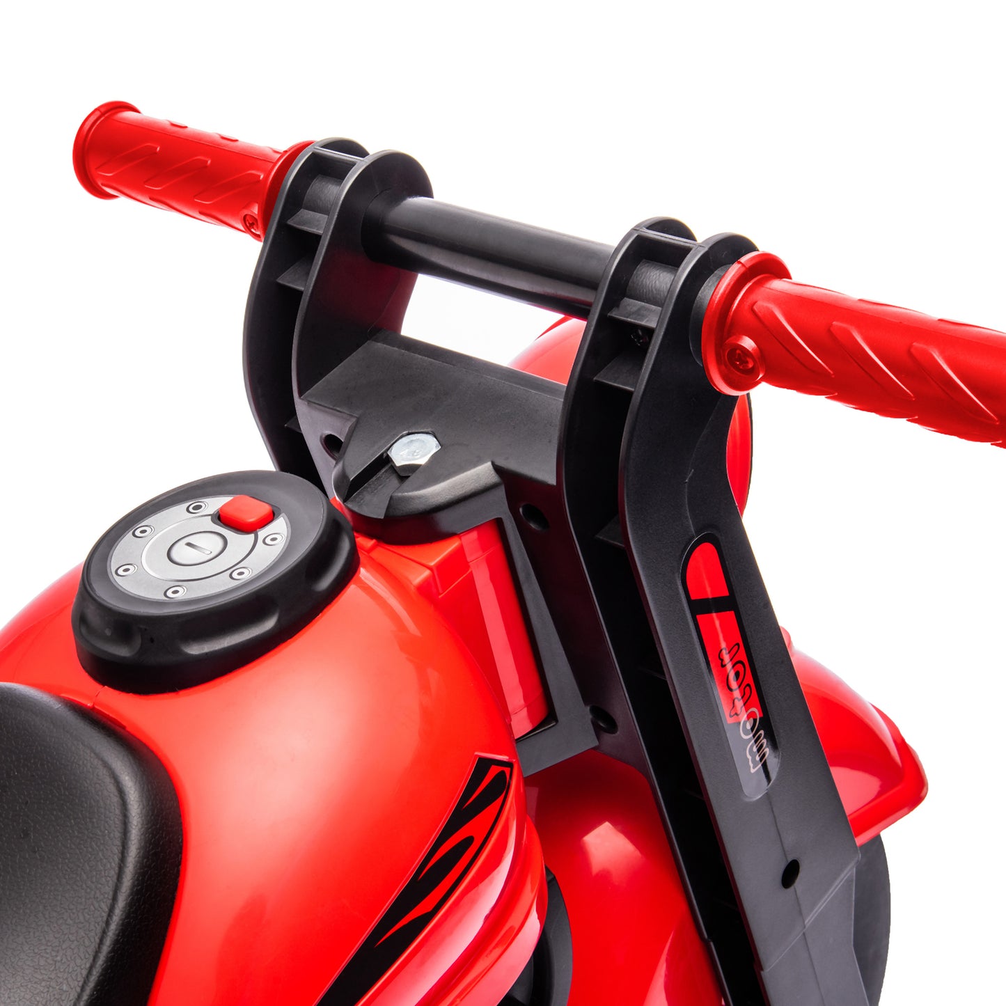 AIYAPLAY Rutschauto, Motorrad-Design, Musik und Seifenblasen, für 2-5 Jahre, Rot