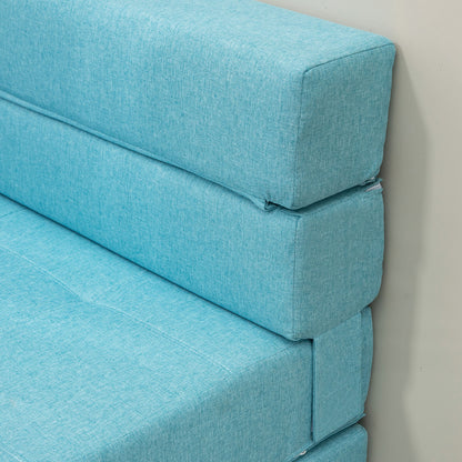 HOMCOM Schlafsessel Relaxsessel Gästebett. abnehmbarer Bezug, 70 cm x 70 cm x 61 cm, Hellblau