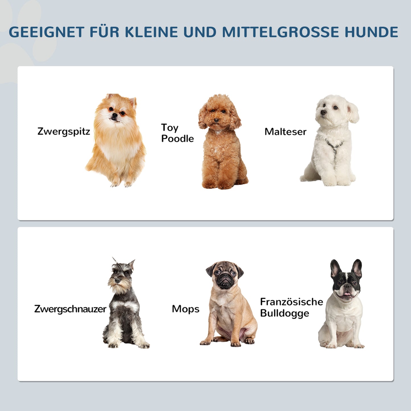 PawHut Hunde-Futterstation، rutschfest، 44x24x15 سم، Grau، 0,9L pro Napf