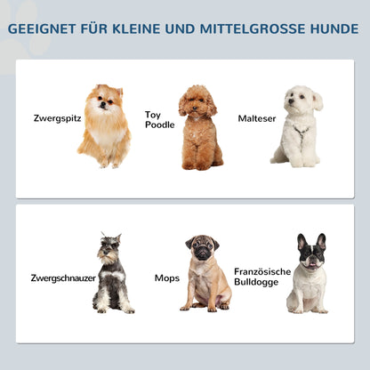 PawHut Hunde-Futterstation، rutschfest، 44x24x15 سم، Grau، 0,9L pro Napf