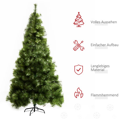 HOMCOM Künstlicher Weihnachtsbaum 210 cm künstlich Tannenbaum mit 505 Spitzen Christbaum Weihnachtsdekoinkl. حامل معدني للشرب
