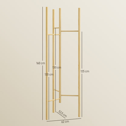 HOMCOM Kleiderständer، platzsparend، 5 كجم من القماش، 62x52,5x160 سم، طبيعي