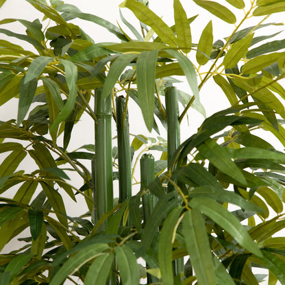HOMCOM Kunstbambus, realistisches Aussehen, mit Blumentopf, für Indoor, 180 cm, Grün/Schwarz