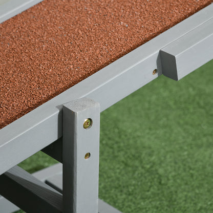 PawHut Hundewippe Aqulity-Wippe Hundesportwippe, 180 x 30 x 30 cm, Grau + Braun