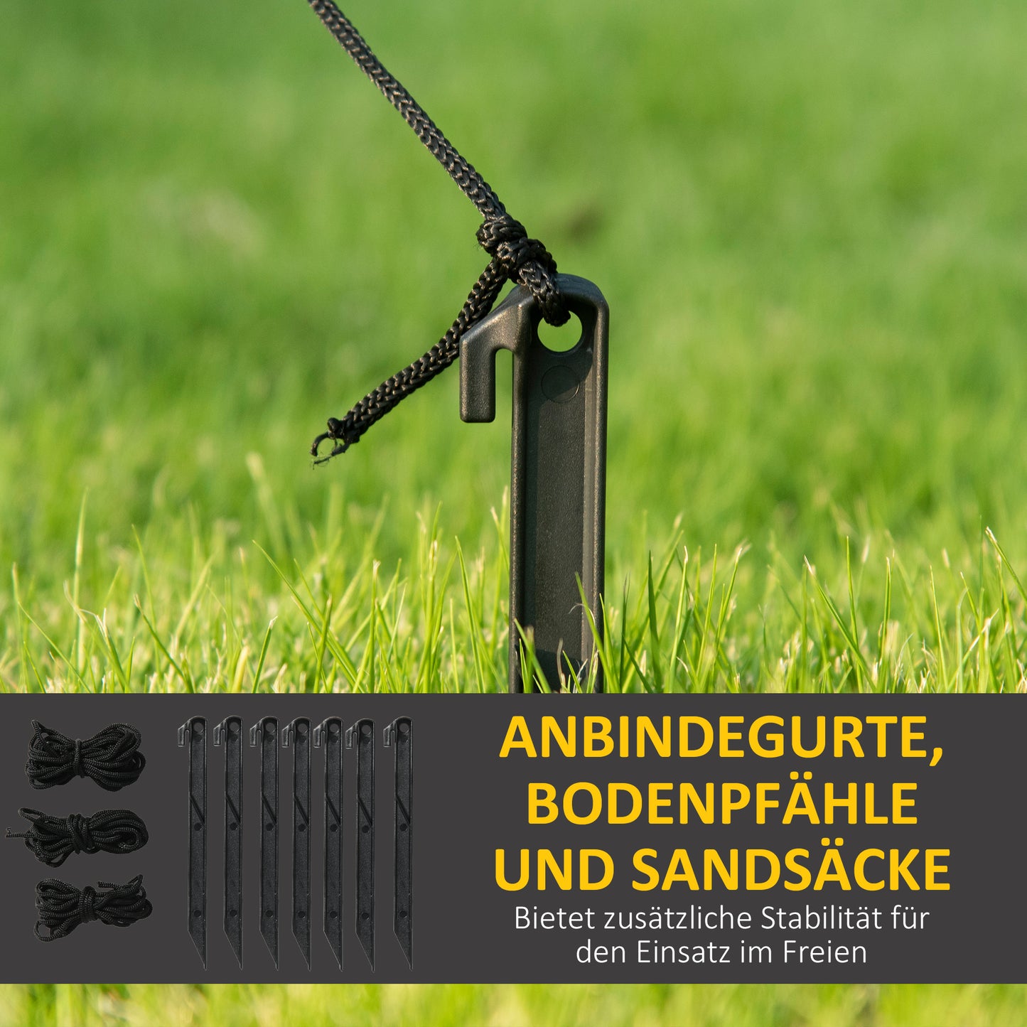 Outsunny Halloween-Dekoration 3 m riesiger Sensenmann mit LED-Beleuchtung für Outdoor, IP44