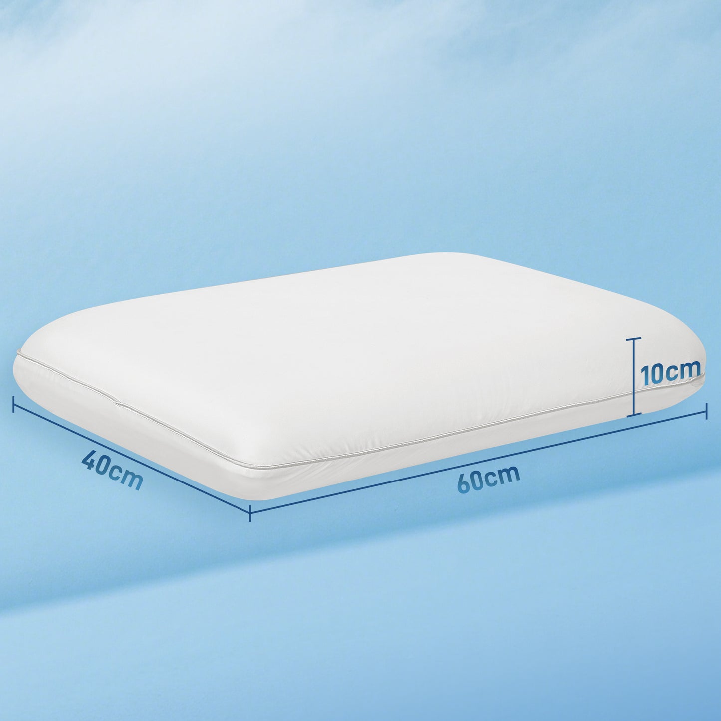 HOMCOM Memory Schaum Kissen Kopfkissen, Nackenstützkissen mit abnehmbarem Bezug Ergonomische 60 x 40 cm, Cremeweiß