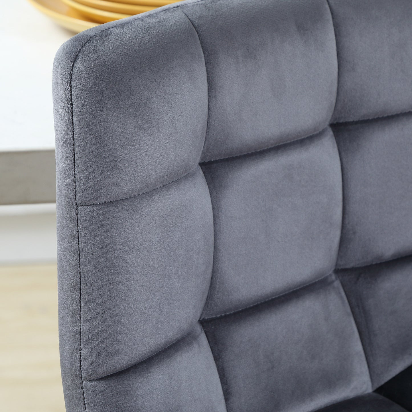 HOMCOM 2er-Set Barhocker mit Fußstütze im Retrodesign 42 cm x 47 cm x 105 cm Grau