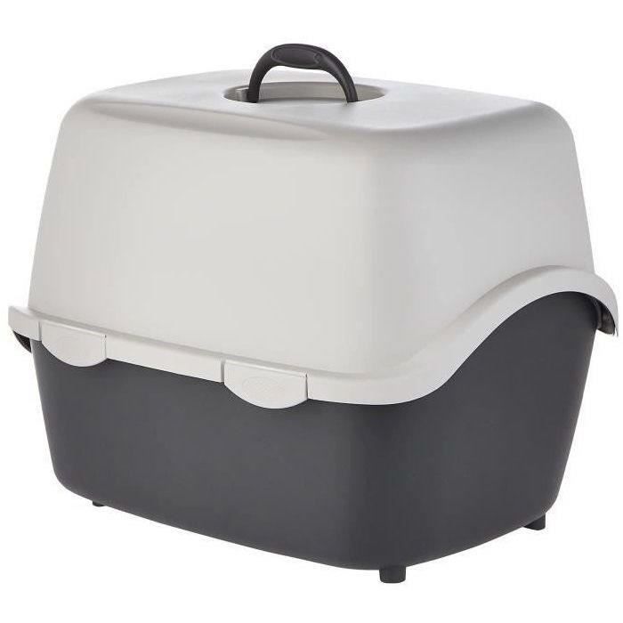 TRIXIE Vico litter box - 40 x 40 x 56 cm - Dark gray and light gray - for cats