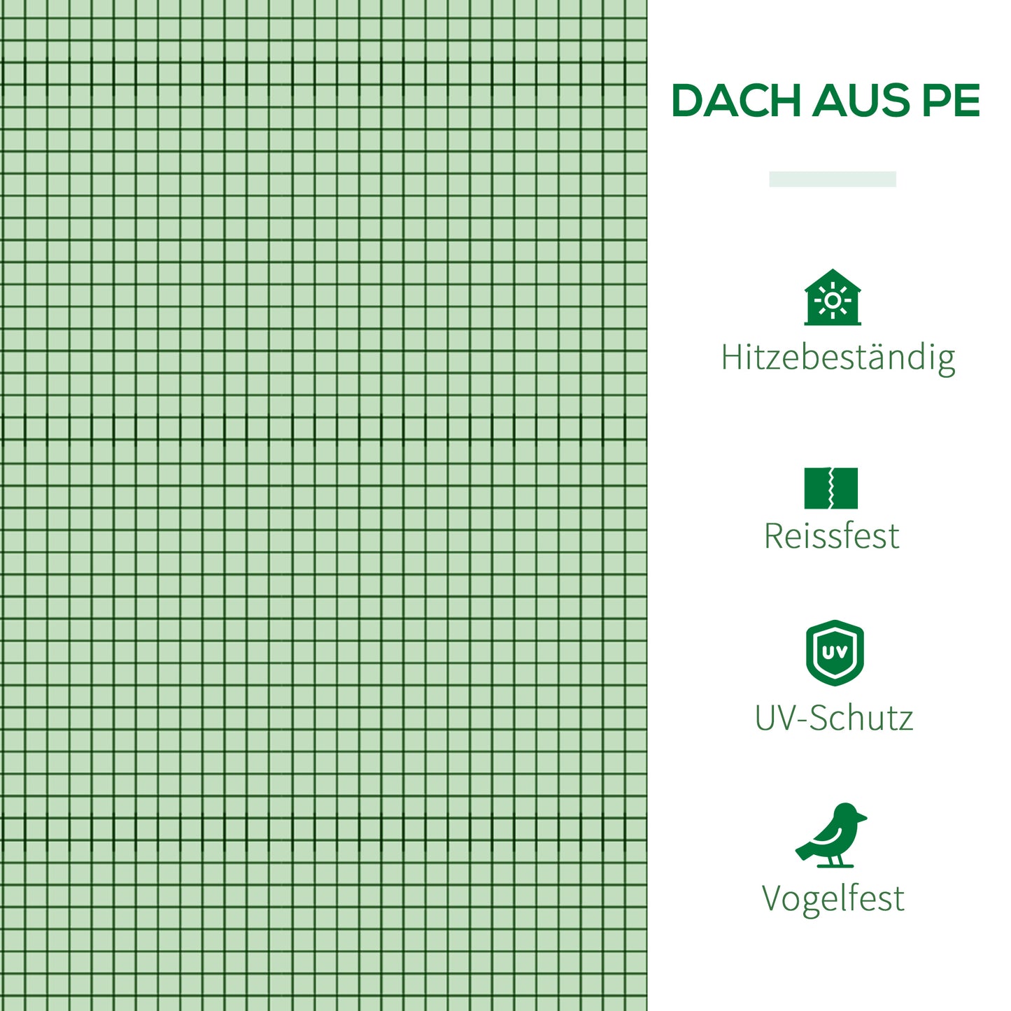 Outsunny Foliengewächshaus, drei aufrollbare Türen, robuste Plane, Stahlrahmen, grün, 2,95 x 1 x 0,8 m