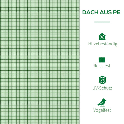 Outsunny Foliengewächshaus, drei aufrollbare Türen, robuste Plane, Stahlrahmen, grün, 2,95 x 1 x 0,8 m