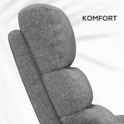 HOMCOM Relaxsessel mit Aufstehhilfe, verstellbare Rückenlehne/Fußstütze, bis 120 kg, 66 x 90 x 96 cm, Grau