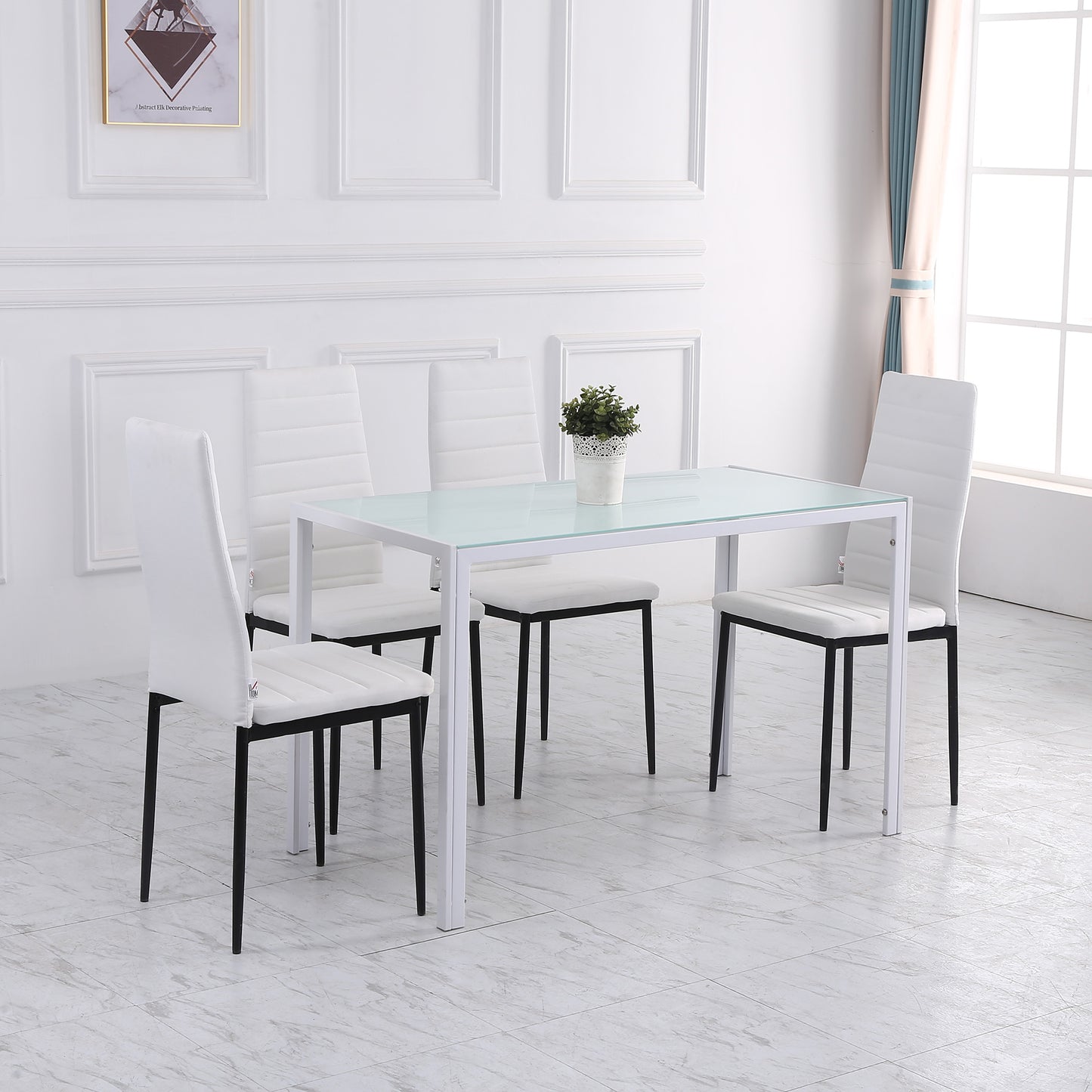 HOMCOM Esstisch Küchentisch großer Tisch, modern design, 120 cm x 60 cm x 75 cm, vit
