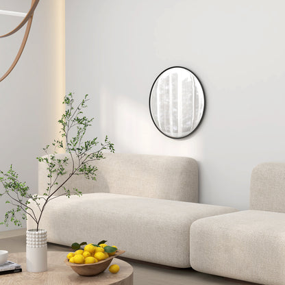 HOMCOM Wandspiegel, modernes Design, Φ61 cm, Schwarz