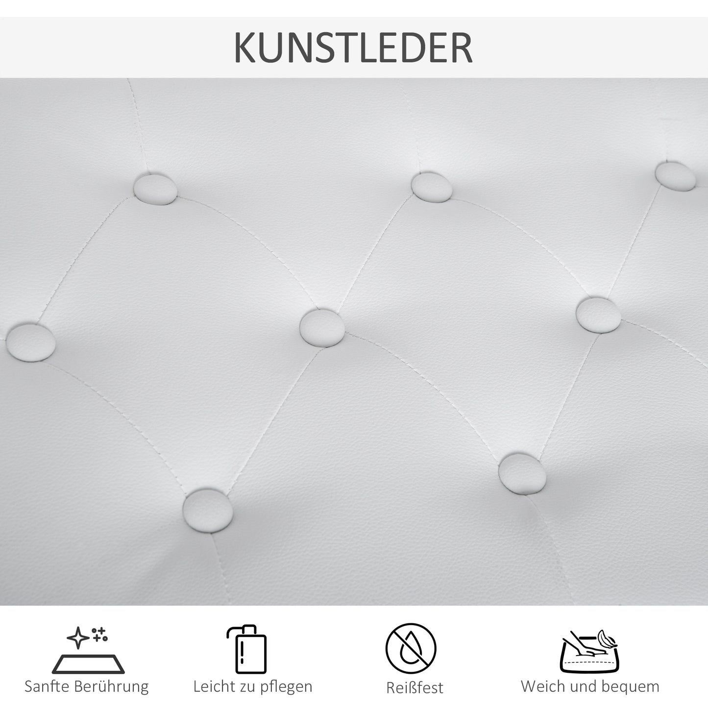 HOMCOM Klavierhocker, Klavierbank mit Verstecktem Stauraum, Klavierstuhl mit Kunstleder Kissen, Pianobank, Massivholz Keyboardbank für Piano, Keyboard, 76 x 36 x 50 cm, Weiß