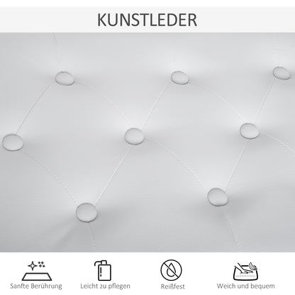 HOMCOM Klavierhocker, Klavierbank mit Verstecktem Stauraum, Klavierstuhl mit Kunstleder Kissen, Pianobank, Massivholz Keyboardbank für Piano, Keyboard, 76 x 36 x 50 cm, Weiß