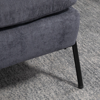 HOMCOM Sessel mit Ottomane, inkl. Kissen, 68 cm x 91,5 cm x 88 cm, Grau