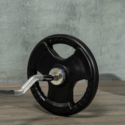 SPORTNOW Hantelscheibe, 2er-Set, 15 kg pro Scheibe, drei Griffe, bodenschonender Gummimantel, Metall