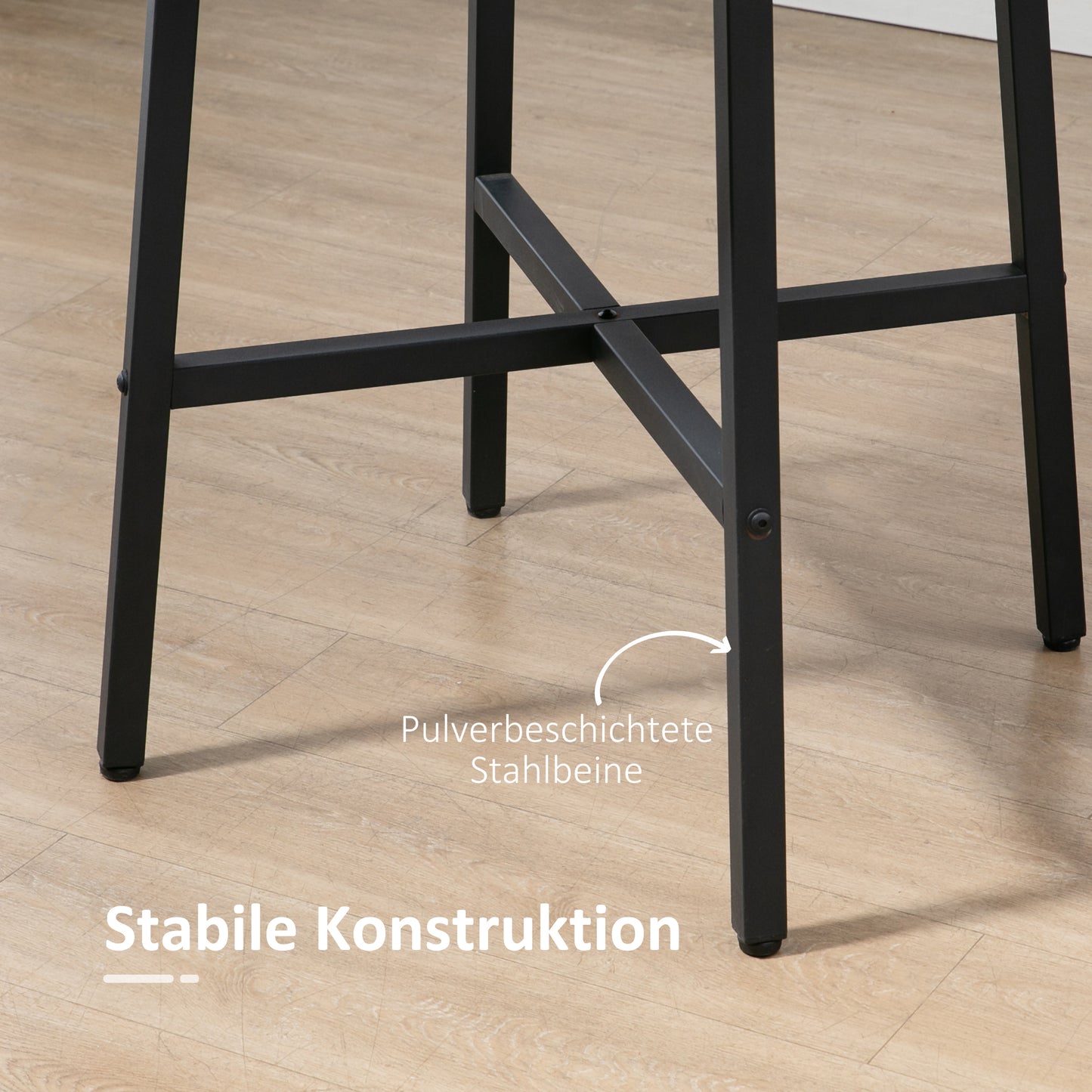 HOMCOM Esstisch Küchentisch, großer Tisch, Industriedesign, Rustikales Design, Φ80 x 76 cm, Braun