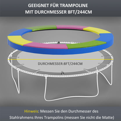 SPORTNOW Ersatz-Randabdeckung für Trampoline, wasserfest, reißfest, Ø244 cm, bunt