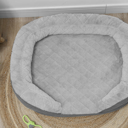 PawHut Hundebett für Hunde bis 25 kg, abnehmbarer Bezug, rutschfeste Füße, 90 x 78 x 25 cm, Grau