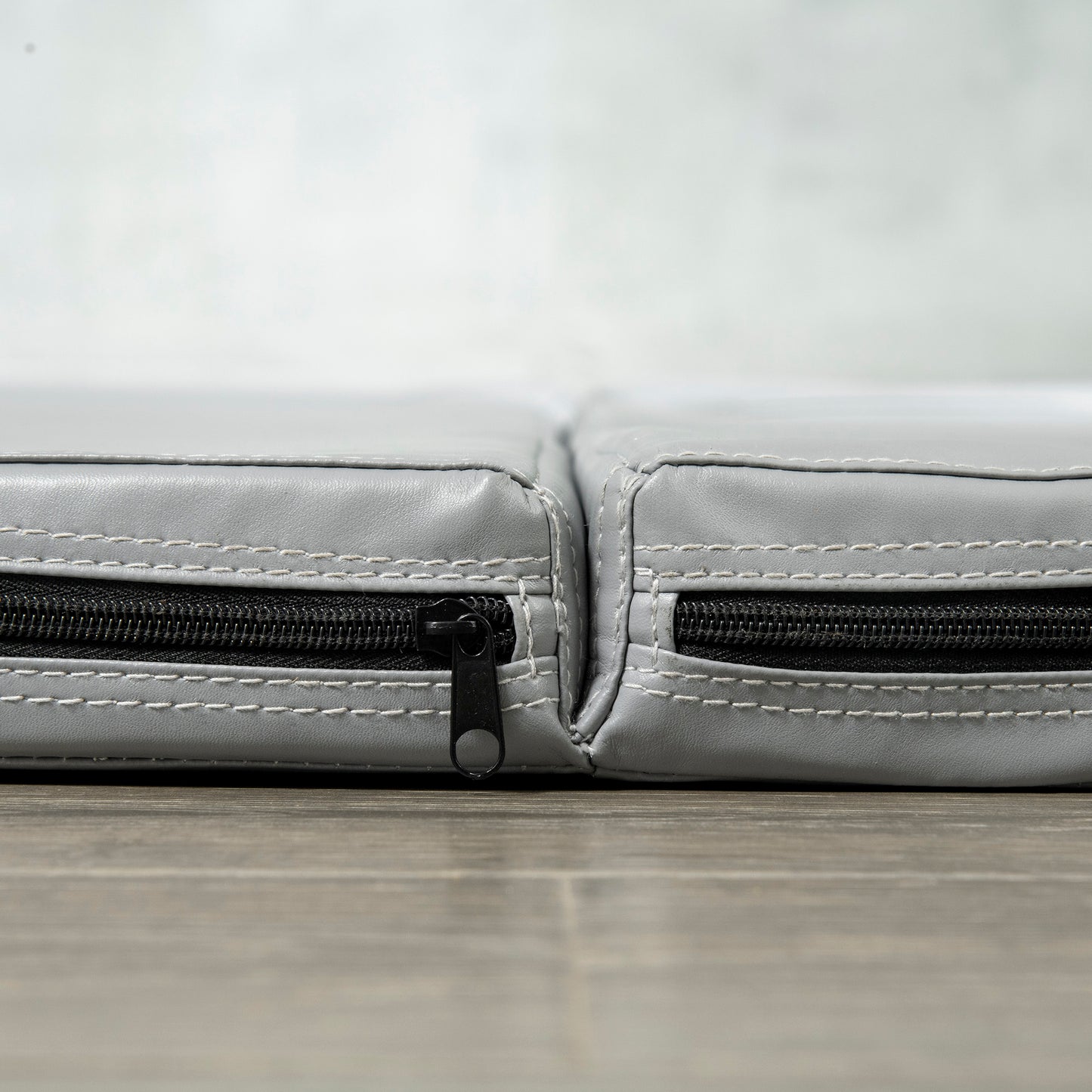 HOMCOM Pole-Dance-Matte, 5 cm dicke runde Kunststoff-Matte für Pole-Dance-Übungen, Gymnastik, Yoga, Hellgrau