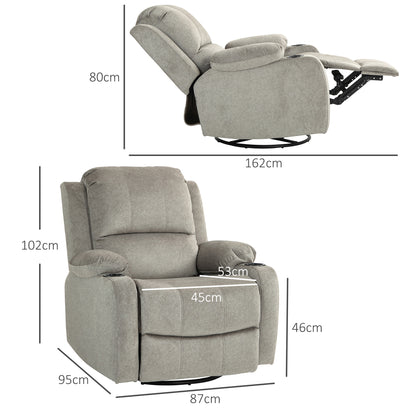 HOMCOM Relaxsessel mit Fußstütze und Liegefunktion, inkl. Getränkehalter, bis 150 kg, Braun