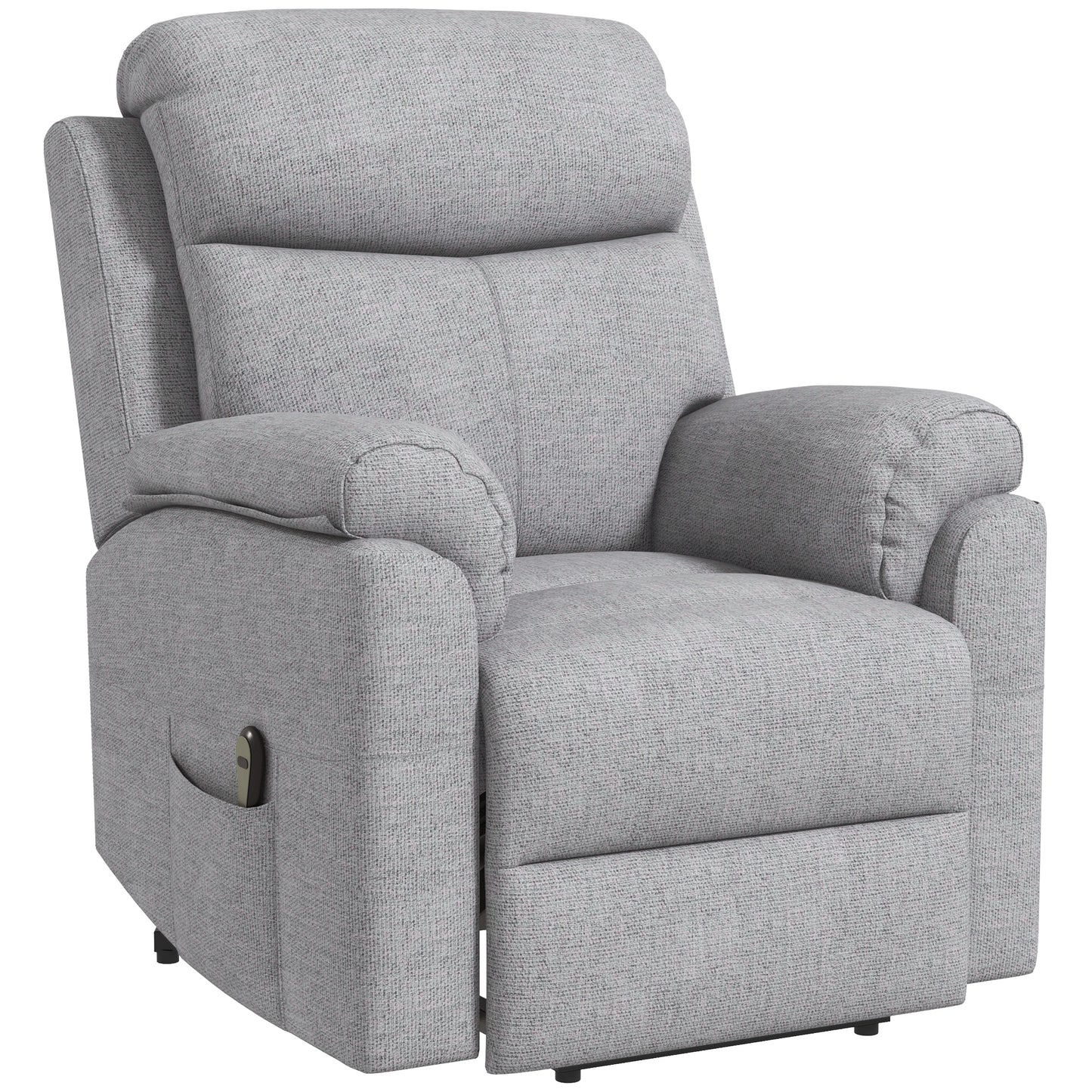 HOMCOM Elektrischer Aufstehsessel, Sessel mit Aufstehhilfe, Relaxsessel mit Schlaffunktion, Leinenoptik, 83 x 89 x 102 سم, غراو