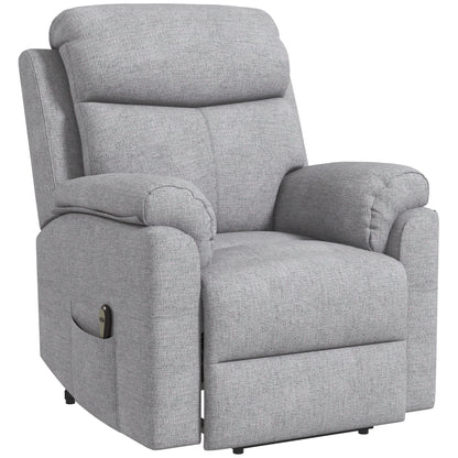 HOMCOM Elektrischer Aufstehsessel, Sessel mit Aufstehhilfe, Relaxsessel mit Schlaffunktion, Leinenoptik, 83 x 89 x 102 سم, غراو