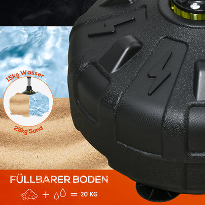 SPORTNOW Punchingball, höhenverstellbar 147-165cm, befüllbarer Standfuß, Stahl, Schwarz+Rot+Weiß