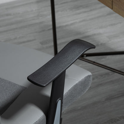 Vinsetto Bürostuhl Drehstuhl höhenverstellbar Chefsessel Schreibtischstuhl ergonomisch Kunstleder Grau 66 x 73 x 108-118 cm