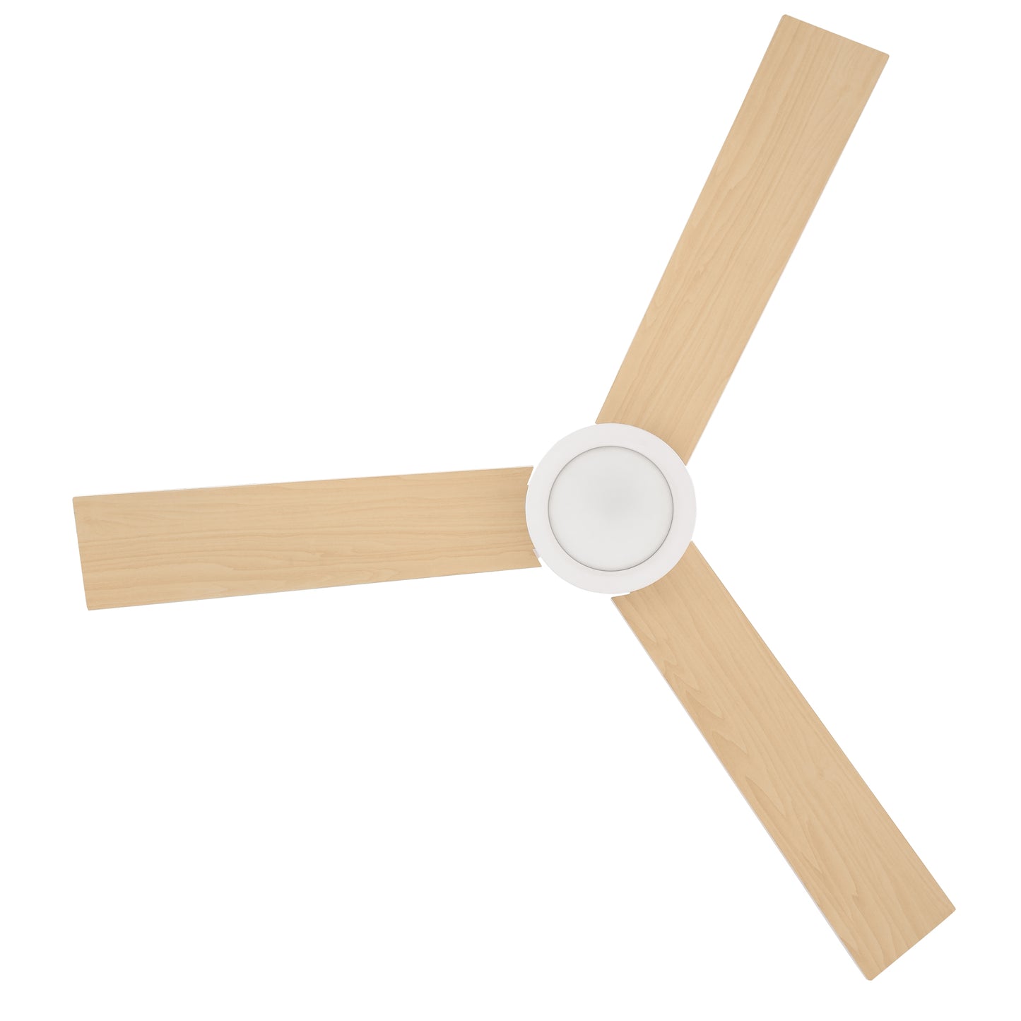 HOMCOM Deckenventilator mit LED-Licht, 2-in-1 Design, mit Timer, Fernbedienung, Deckenlampe mit Ventilator, Weiß+Naturholz