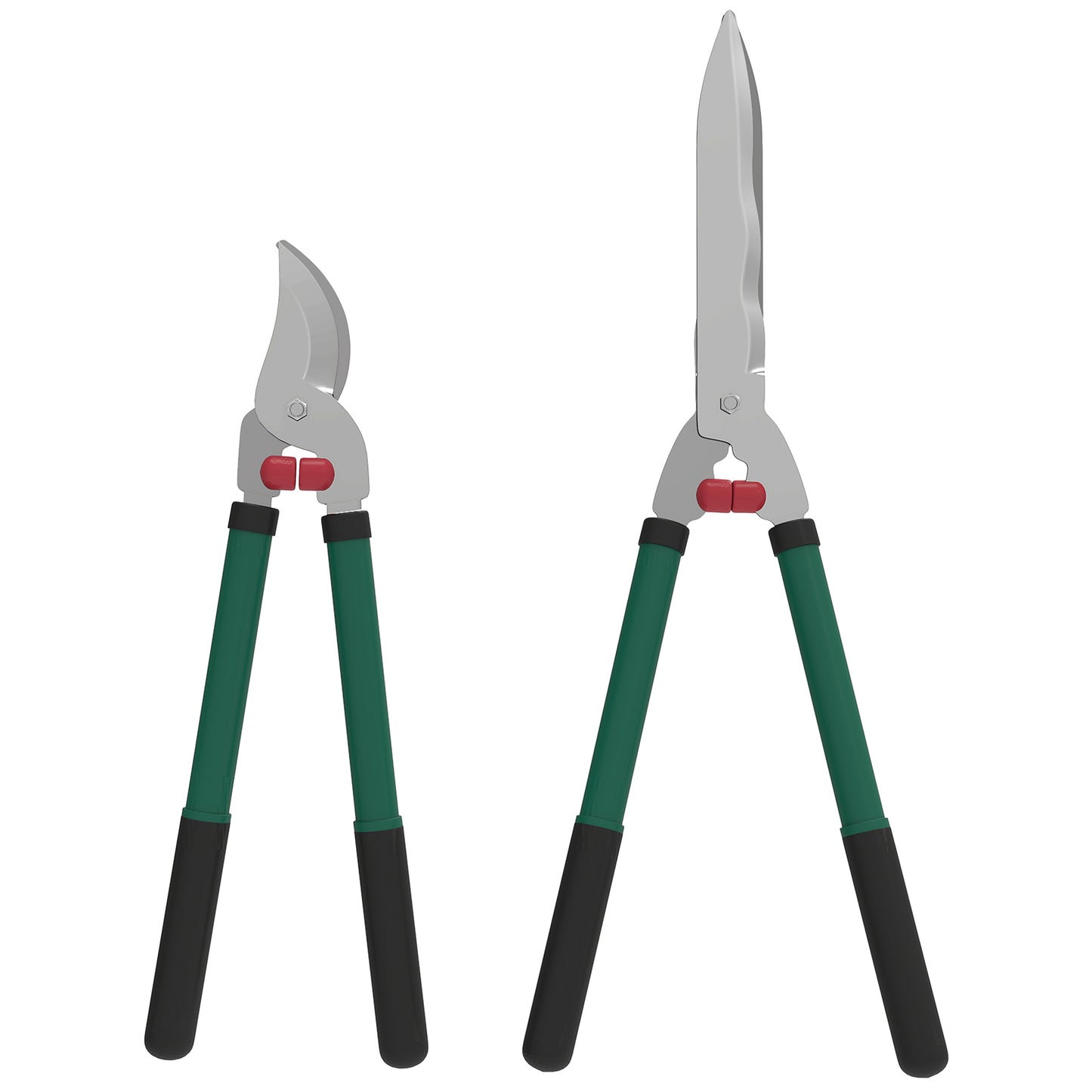 Outsunny Gartenschere Set 2-teilig Messerlänge 40 cm Astschere mit antihaftbeschichtete Metallklingen