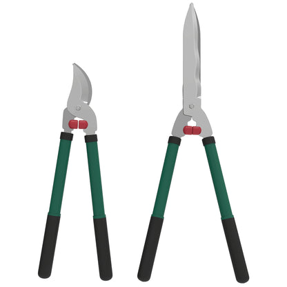Outsunny Gartenschere Set 2-teilig Messerlänge 40 cm Astschere mit antihaftbeschichtete Metallklingen