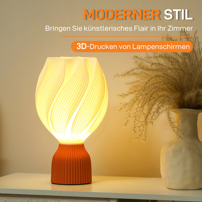 HOMCOM 3D-gedruckte Lampe mit Blütenblattformen, Kunststoff, energieeffizient, Weiß