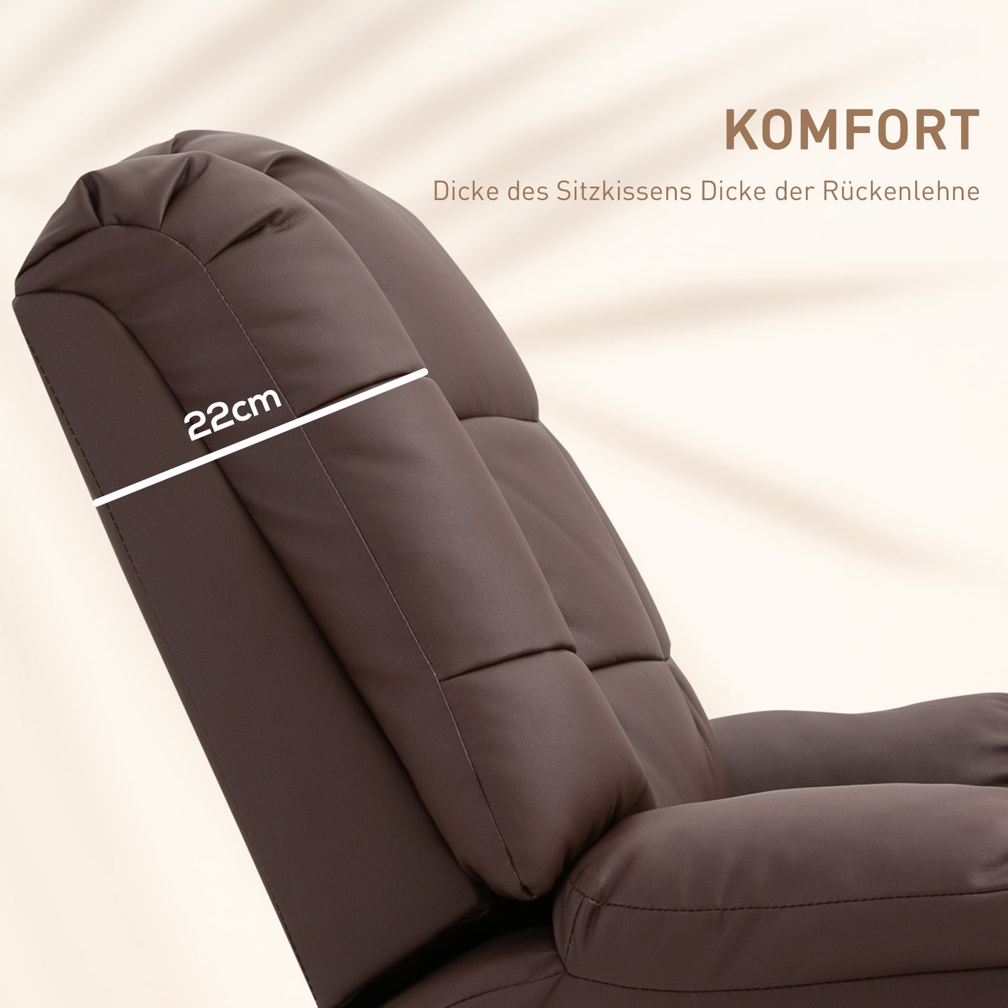 HOMCOM Massagesessel neigbar mit Fernbedienung 94 x 99 x 99cm Kunstleder Braun