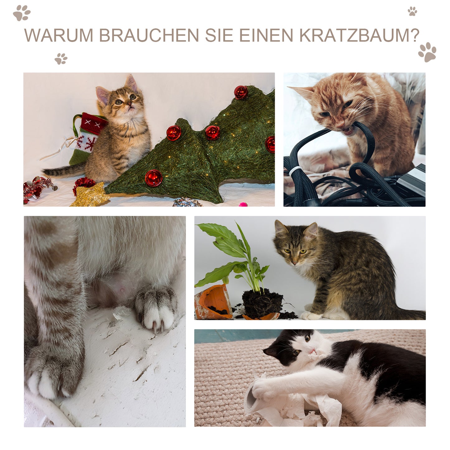 PawHut Katzenhöhle mit Kraztbrett Katzenbett Kratzhaus Katzenhaus Katzenwohnung Sisal Grau 48,5 x 30 x 30 cm