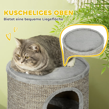 PawHut Kratztonne mit 3 Ebenen، inkl. Kratzfläche aus Sisalseil، Kratztonne für Katzen، 38 سم × 38 سم × 70 سم، هيلغراو