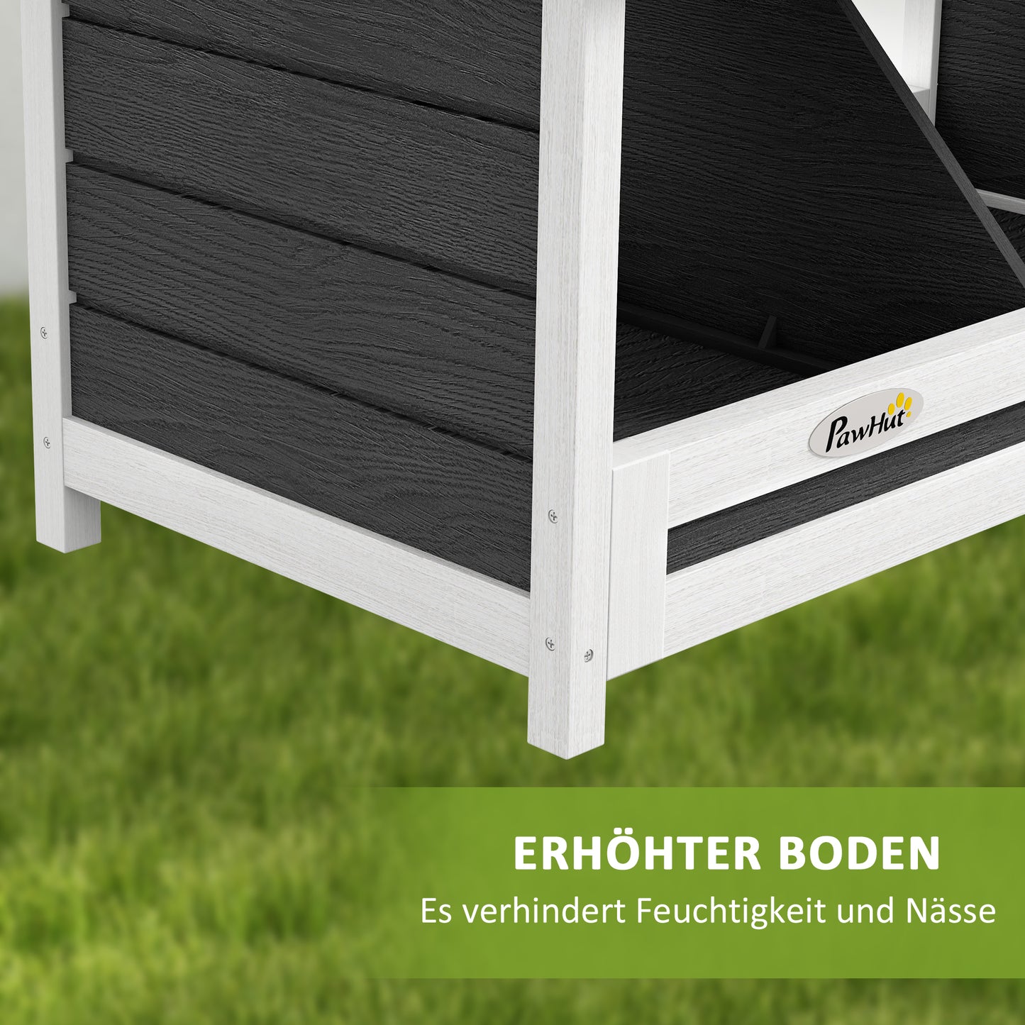 PawHut Legenest für Hühner Hühnernest, wetterbeständig, Asphaltdach, 66 x 37 x 34 cm, Natur + Schwarz