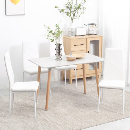 HOMCOM 4er-Set Stühle, Esszimmerstühle, Küchenstühle, 41 cm x 50 cm x 97 cm, Weiß