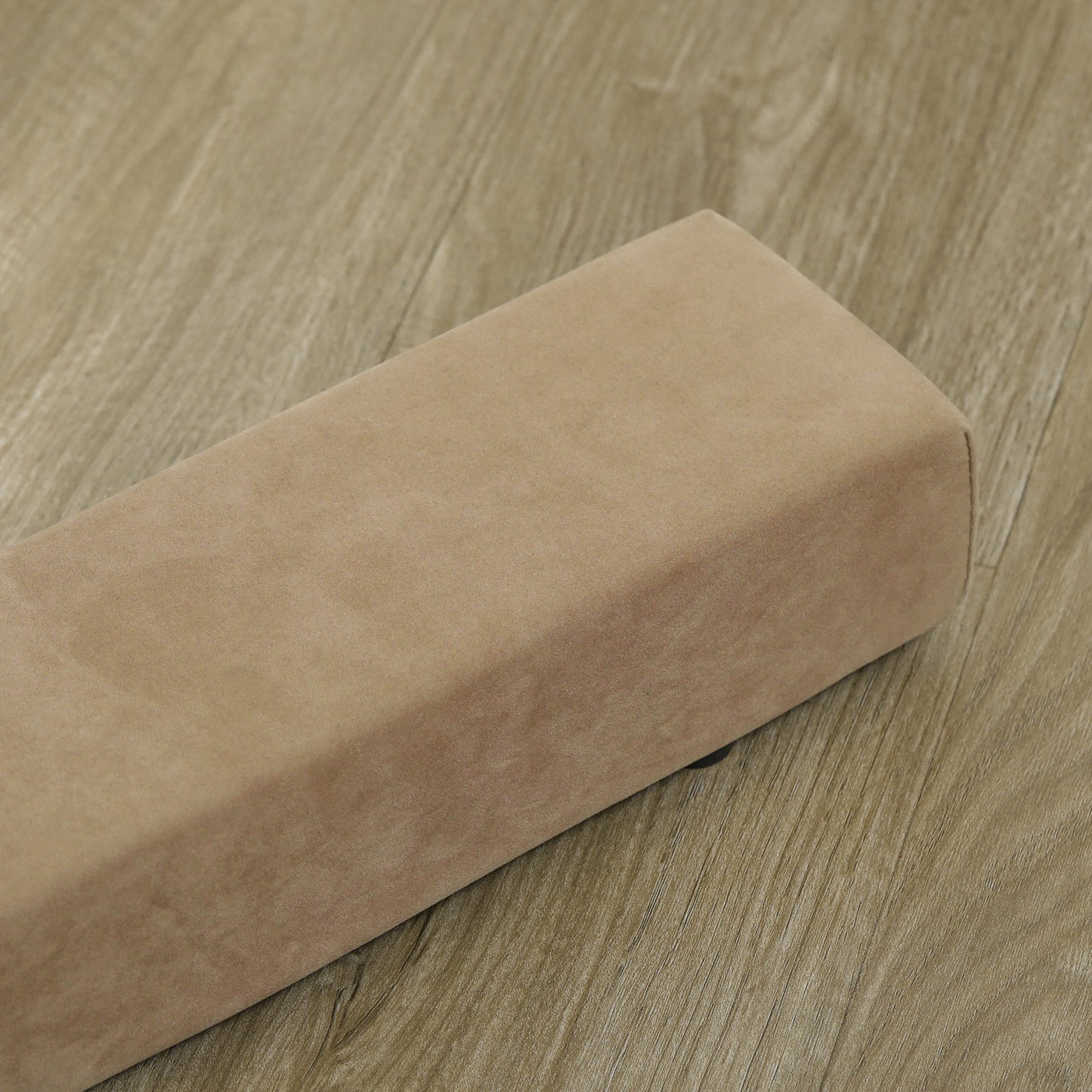 HOMCOM Faltbarer Schwebebalken, rutschfest, Wildlederbezug, robustes Holz, 210 x 10 x 6,5 cm, Braun